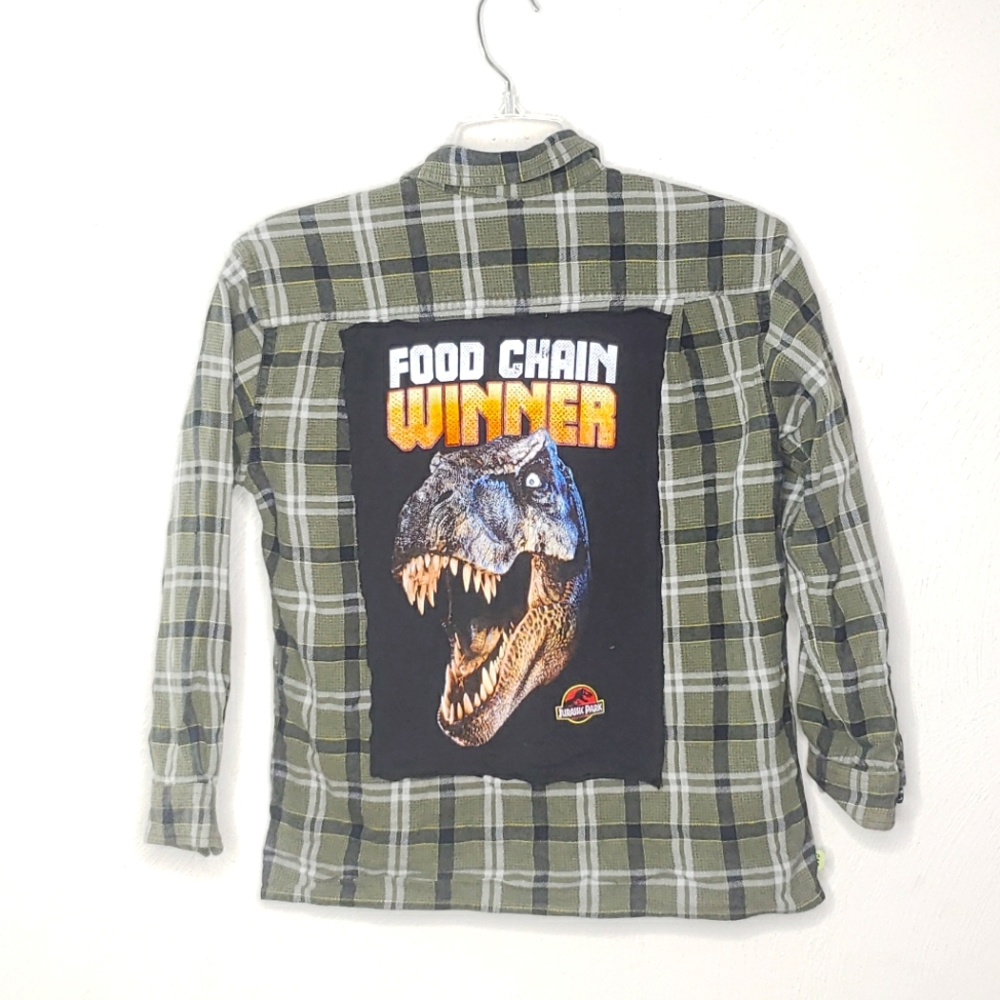 Gap Kids Custom Made Jurassic Park Button Down Shirt Size Medium